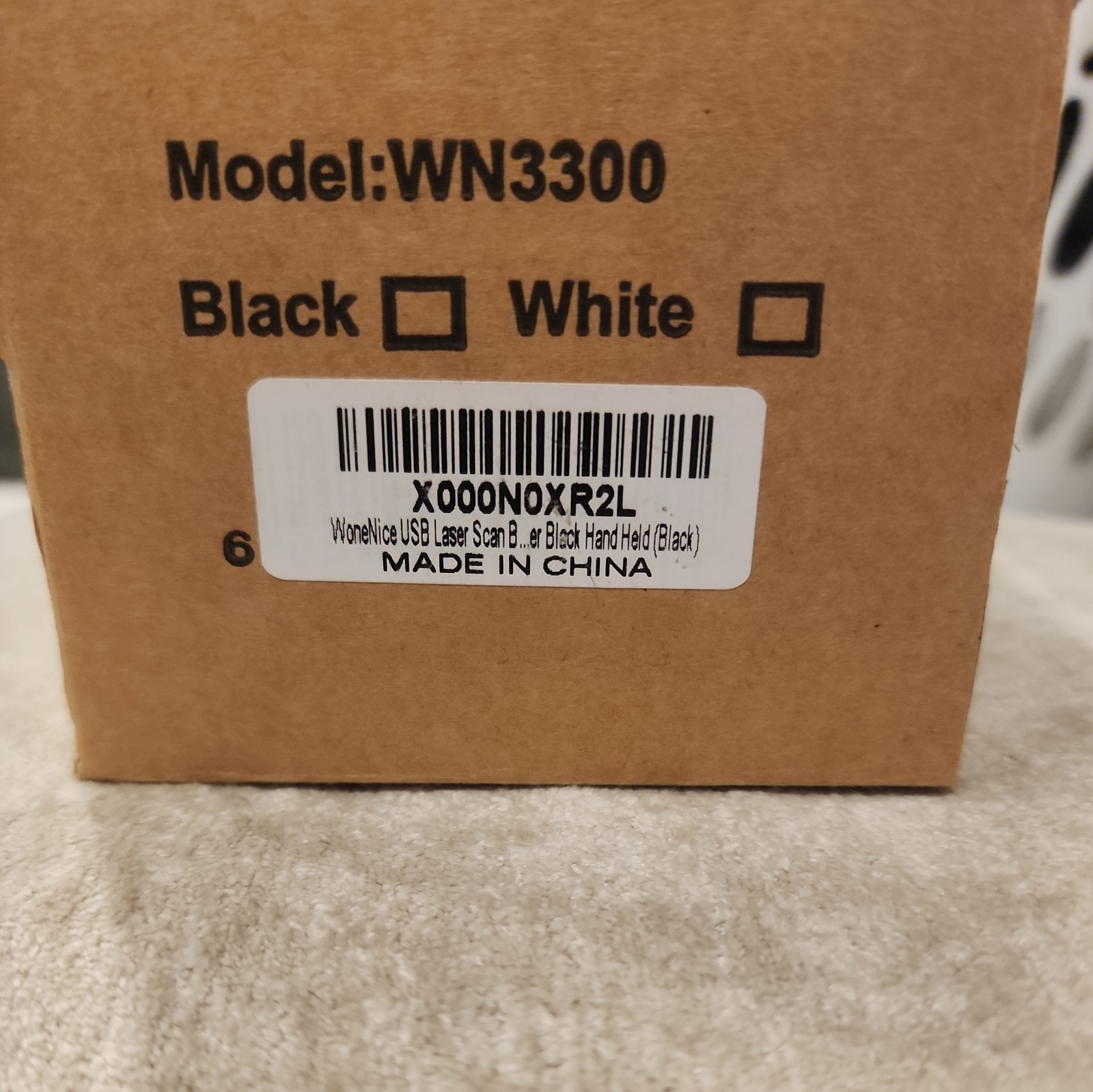 WoneNice Barcode Scanner USB Black WN3300