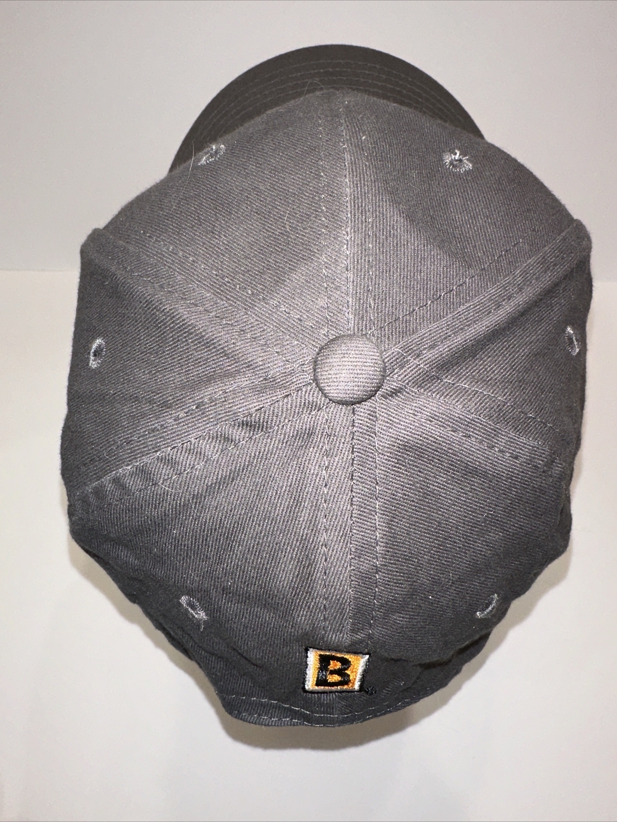 Biggby Brew Crew Orange Logo on Gray Hat Cap Hook Loop Cap America