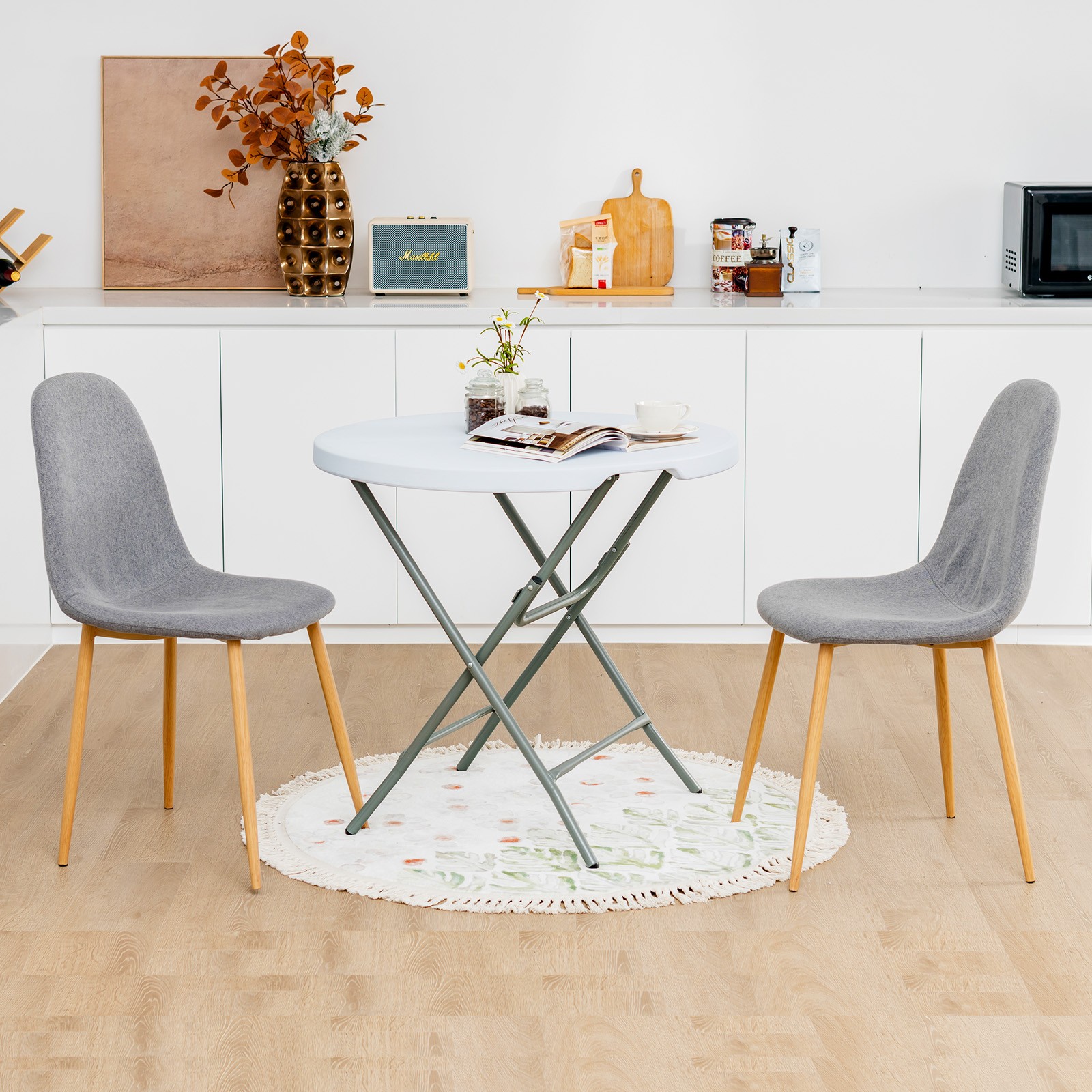 32" Round Folding Table Portable & Lightweight Table for Indoor & Outdoor Use