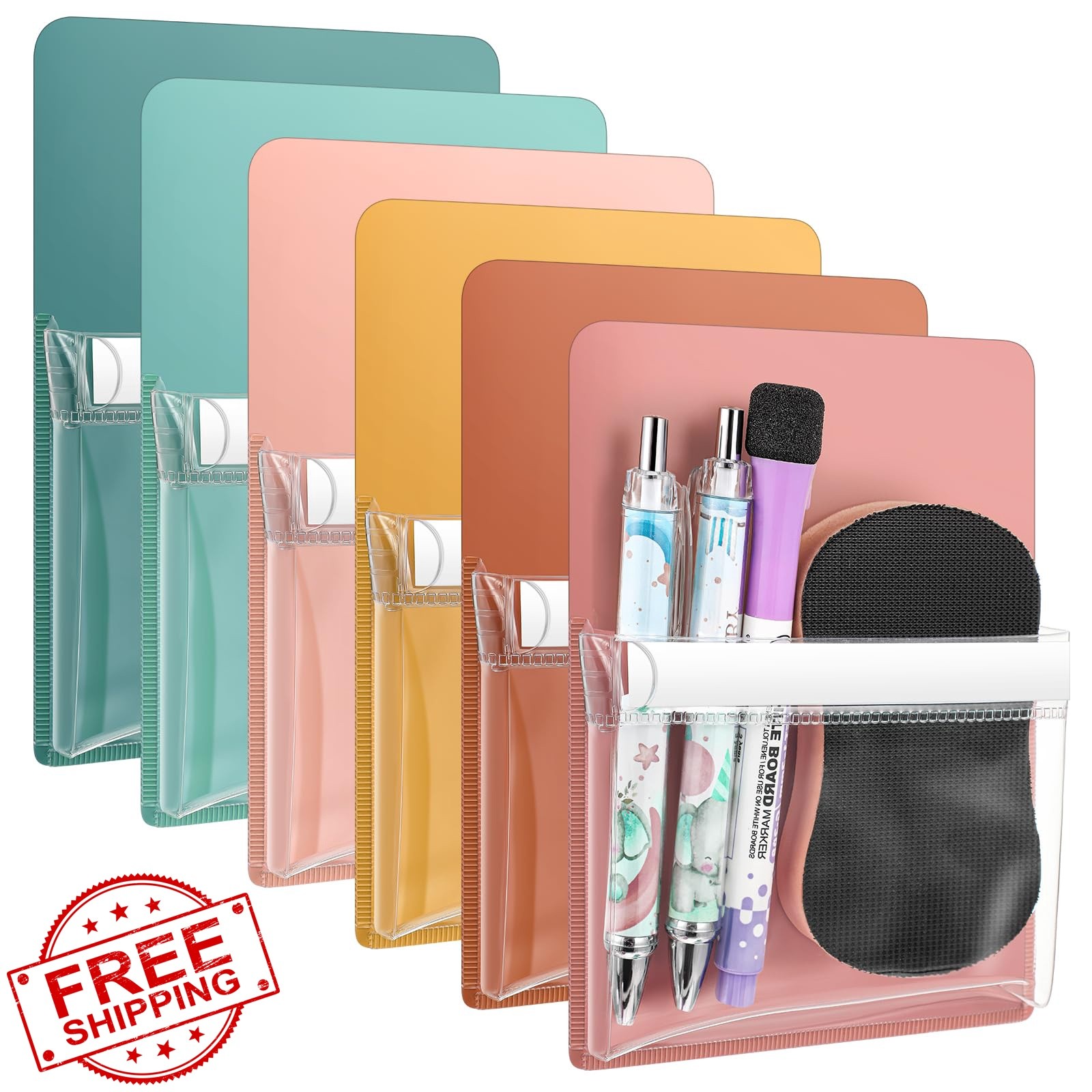 Sherr 6 Pcs Magnetic Pen Holder Retro Colors