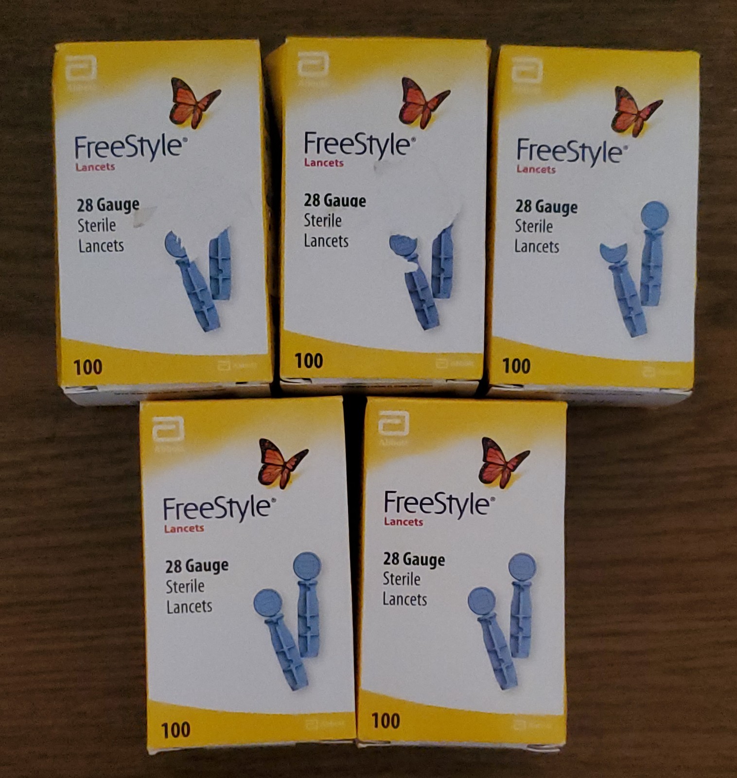 Freestyle 500 Lancets 28 Gauge 5 Boxes of 100ct