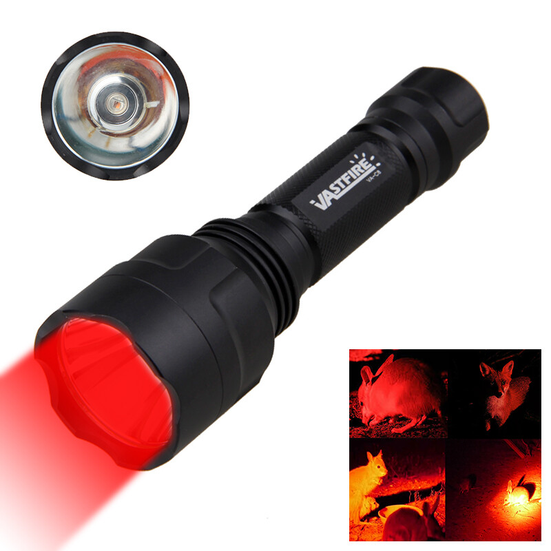 800Yards Hunting Red Light LED Flashlight Torch Scope Mount Coyote Hog Varmint