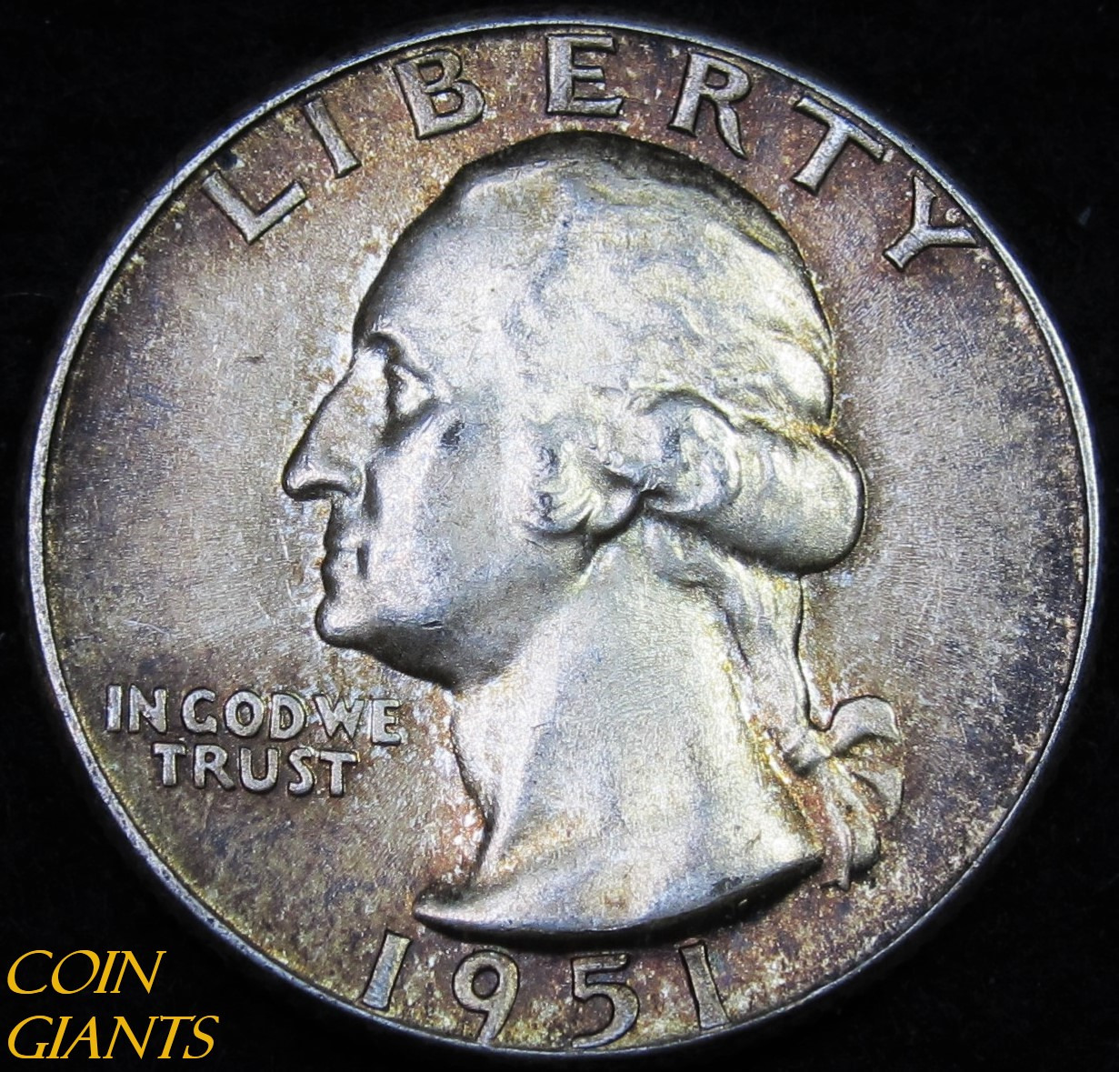 1951-P Washington Quarter Choice  BU Key Date Toned Philadelphia Mint Coin 25c!!