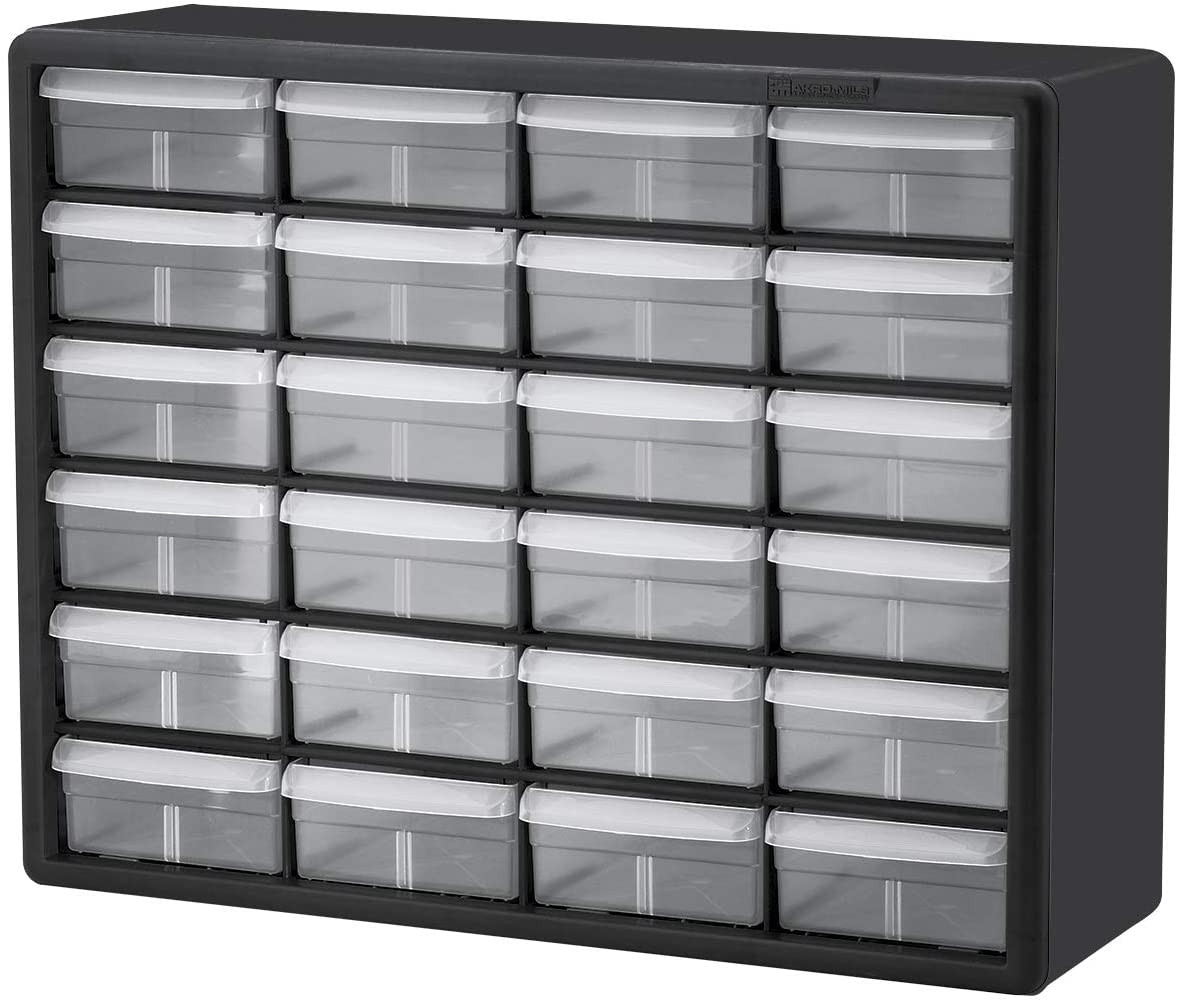 24-Drawer Plastic Drawer Storage Cabinet for Garage Organization, Bead Organizer