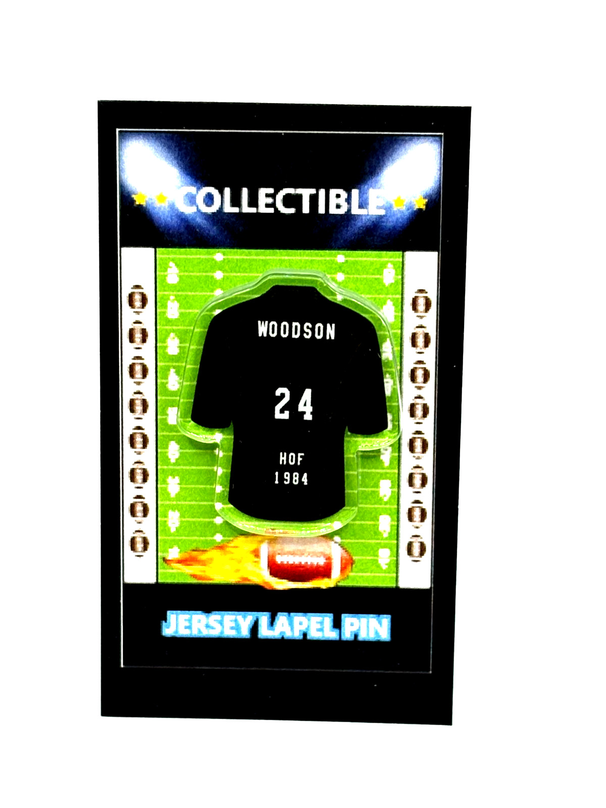 Las Vegas Raiders Rod Woodson jersey lapel pin-RETRO BLACK HOLE NATION-R4L