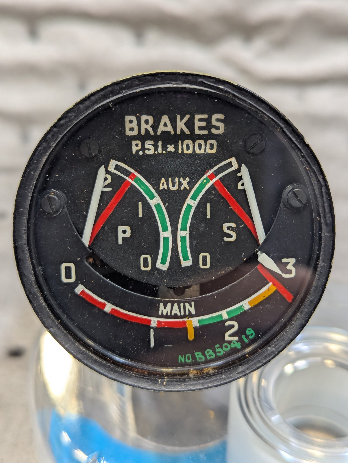 Aircraft Dual Brake Air Gauge PSI Indicator Vintage UK HS748 Hawker
