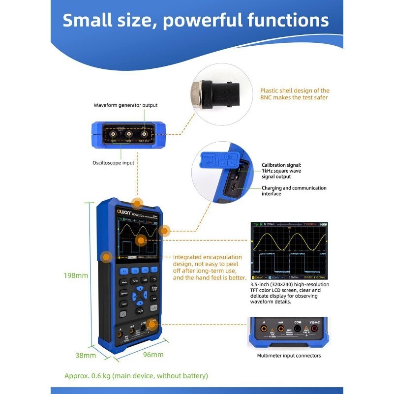 HDS2202S Handled Digital Oscilloscope for OWON HDS200 Series High Performance--
