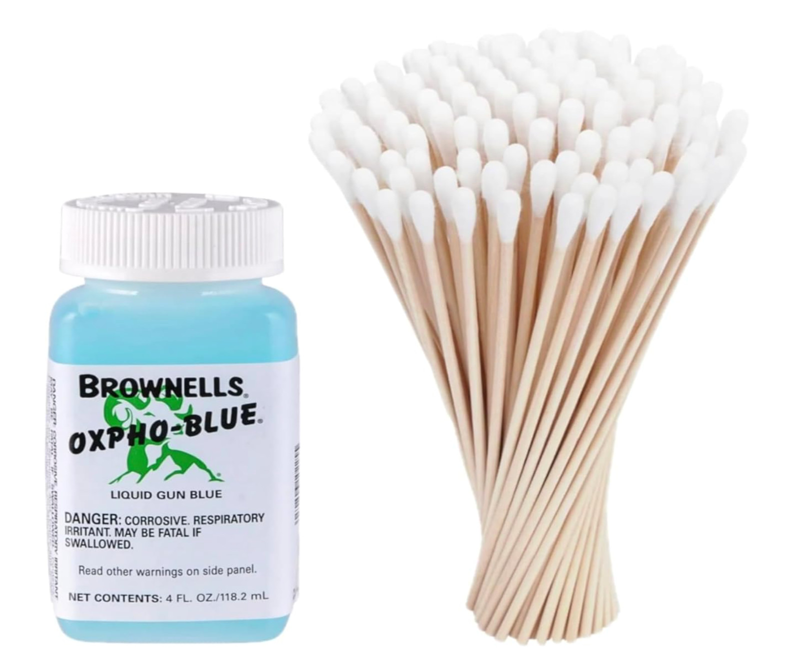 Brownells Oxpho-Blue Liquid Gun Blue, Cold Bluing Solution, 100 Swabs 4 fl. oz
