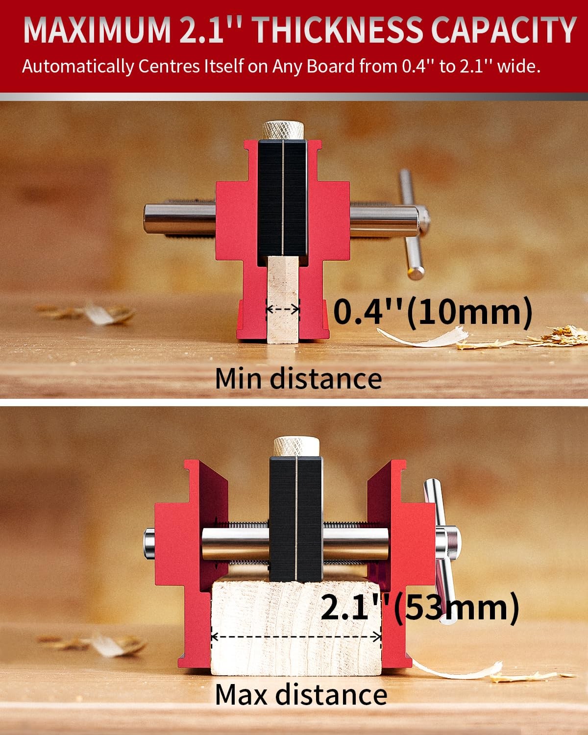 2.1 Self Centering Dowel Jig, Universal Capacity Doweling Jig & Drill Guide for
