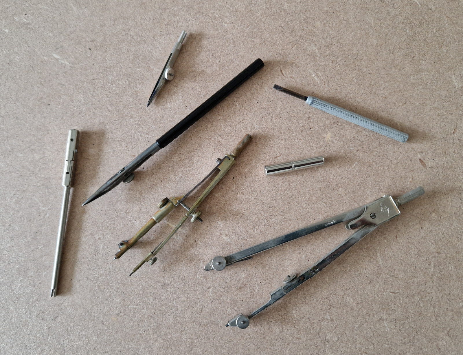 Vintage Architectural Technical Draughtsman Drawing Instrument Set in Case