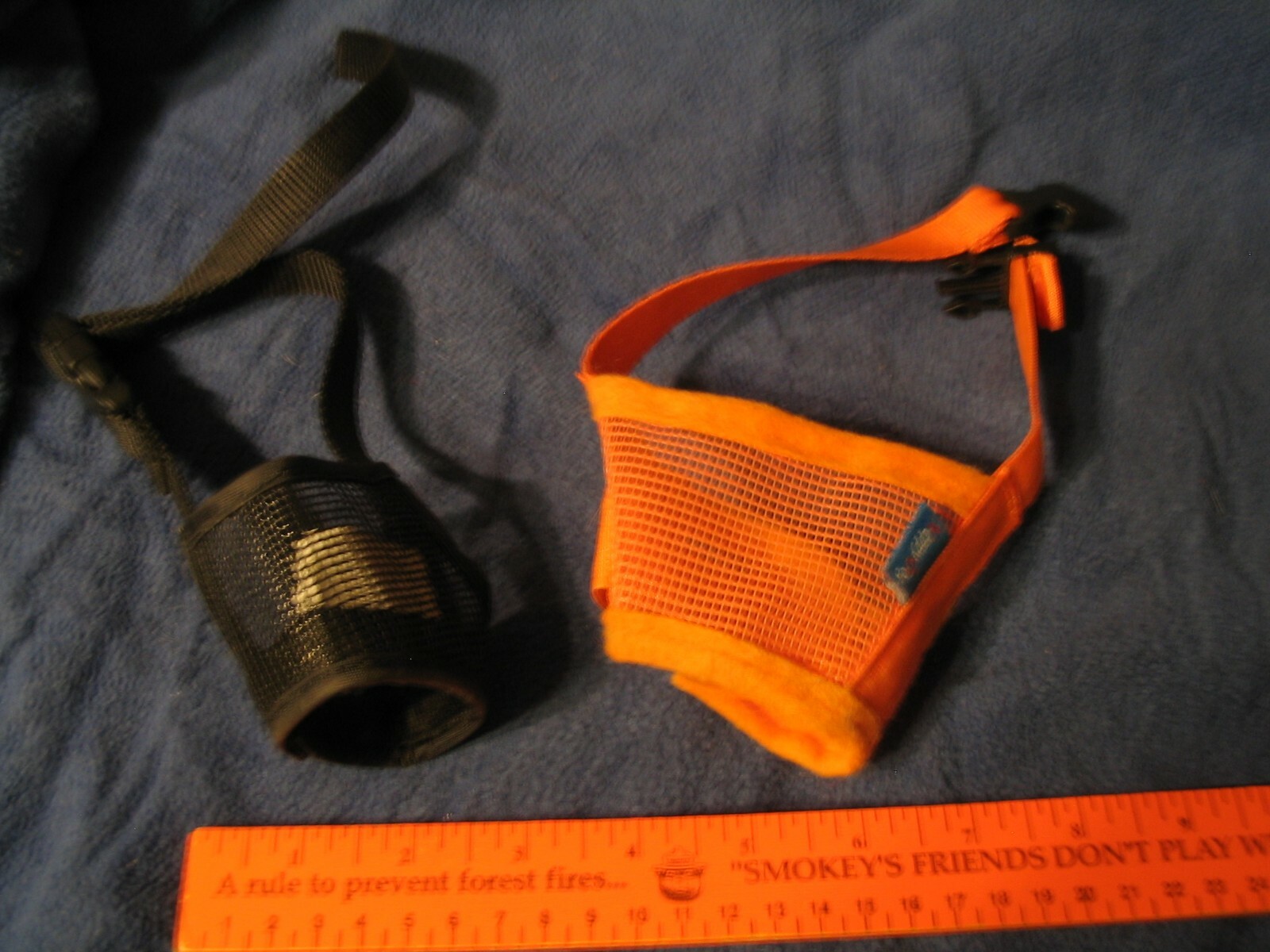Small Dog Muzzle  Lot of 2  Black / Orange  L00k  exc cond