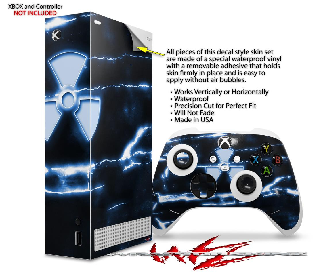 Skin Wrap for XBOX Series S Console Controller Radioactive Blue