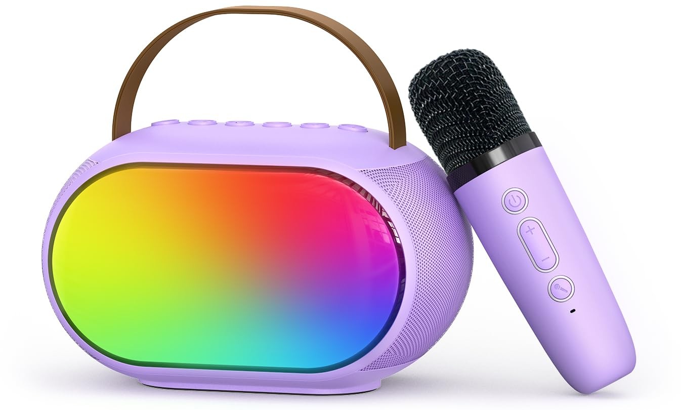 Heroange Karaoke Microphone Machine with 2 Drivers, Toy for Girls Boy Ages 3, 4,