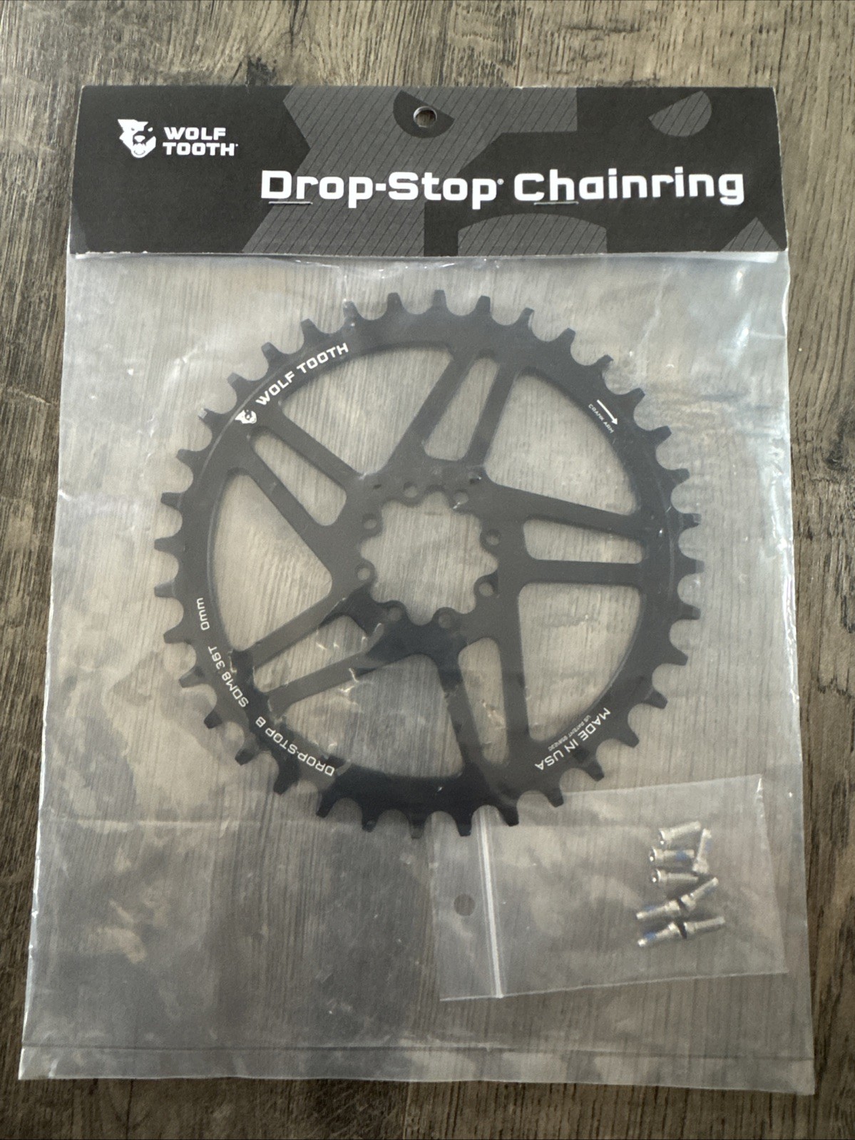 Wolf Tooth Direct Mount Chainring - 36t, Direct Mount, Drop-Stop B, For 8-Bolt