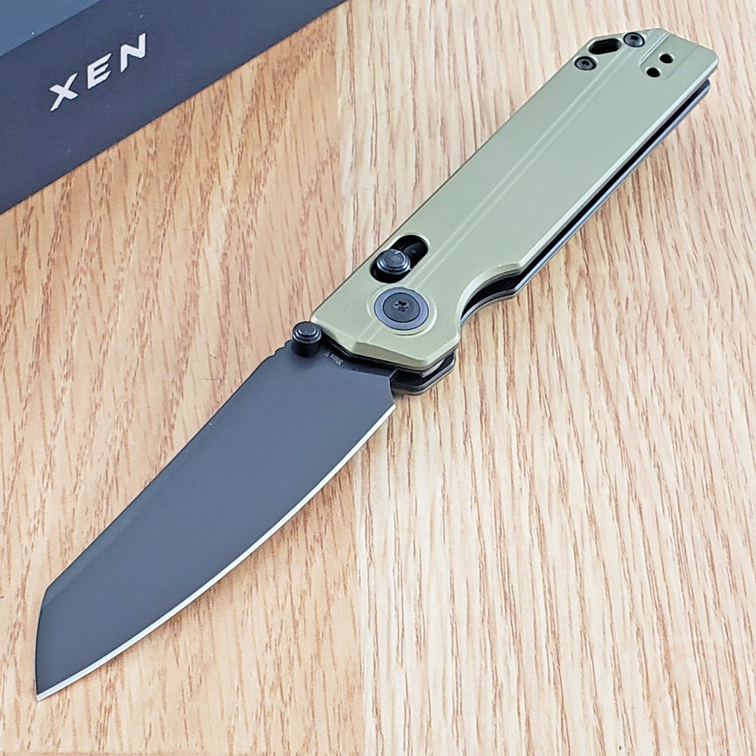 Oknife XEN Folding Knife 3.13" Nitro V Steel Sheepsfoot Blade Aluminum Handle