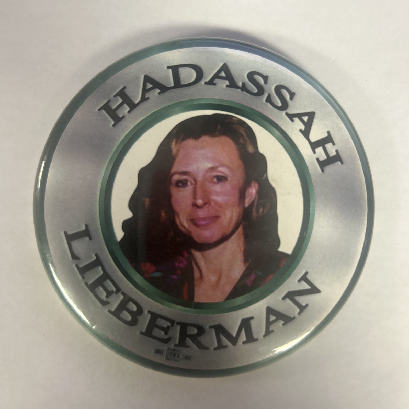 Hadassah Lieberman 3” pinback button pin