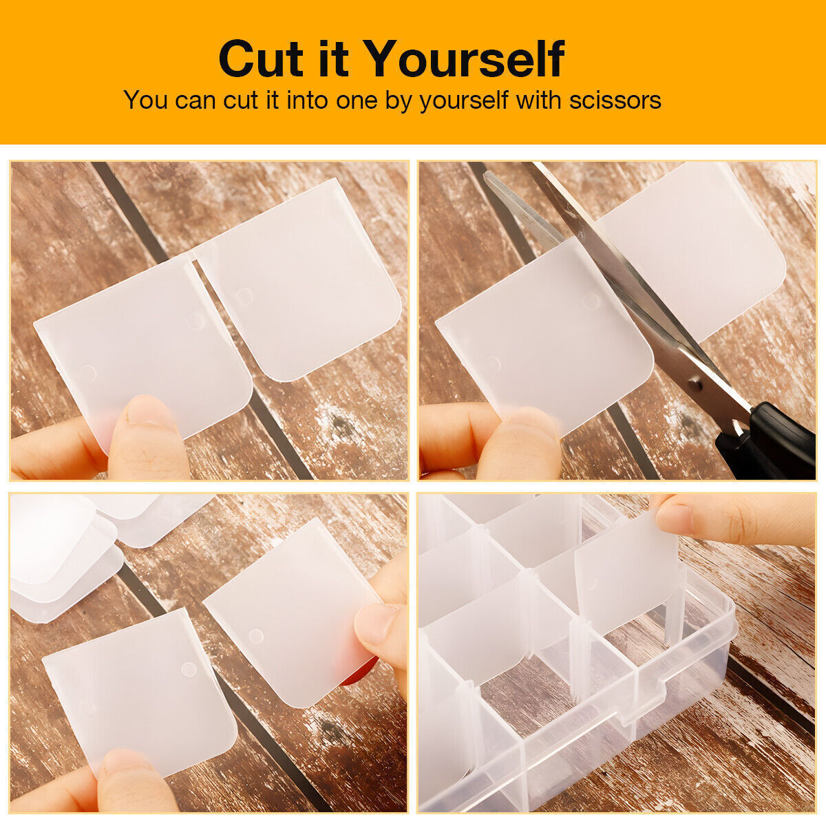 3 Pack 36 Grids Clear Plastic Organizer Storage Box Container Craft Adjustable