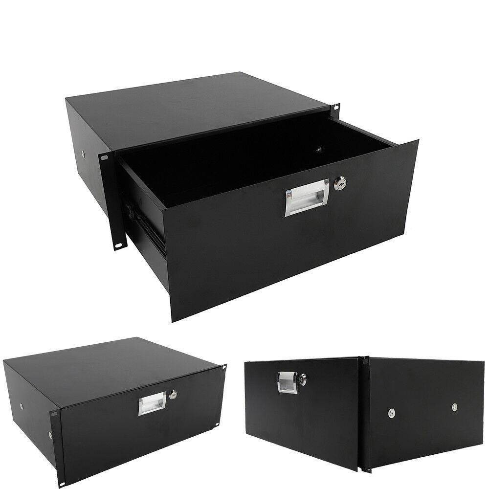 Glarry Rack Mount DJ 19" Rack Road Case Equipment Deep Drawer Locking 4U