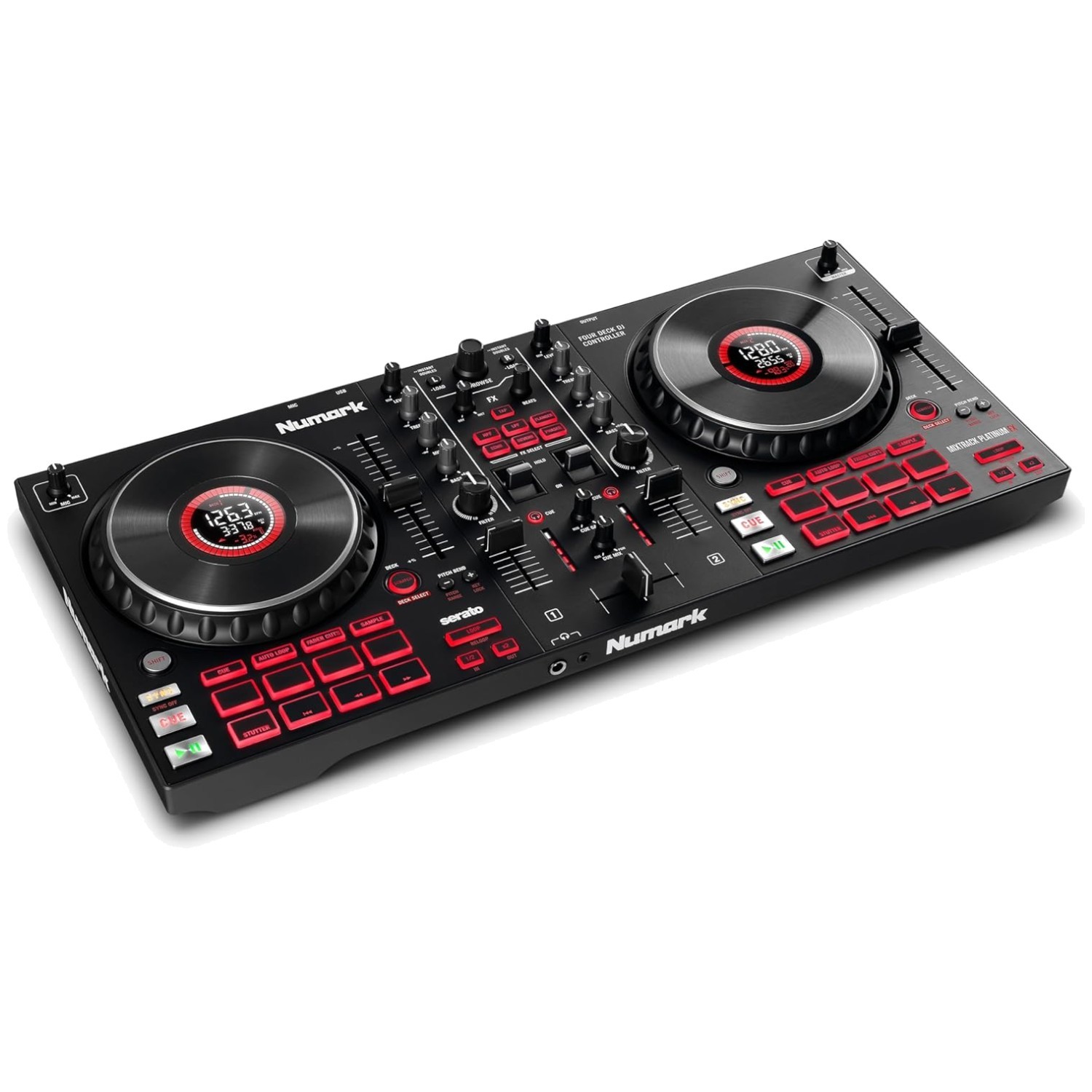 Serato DJ Controller with 4 Decks and Jog Wheel Displays