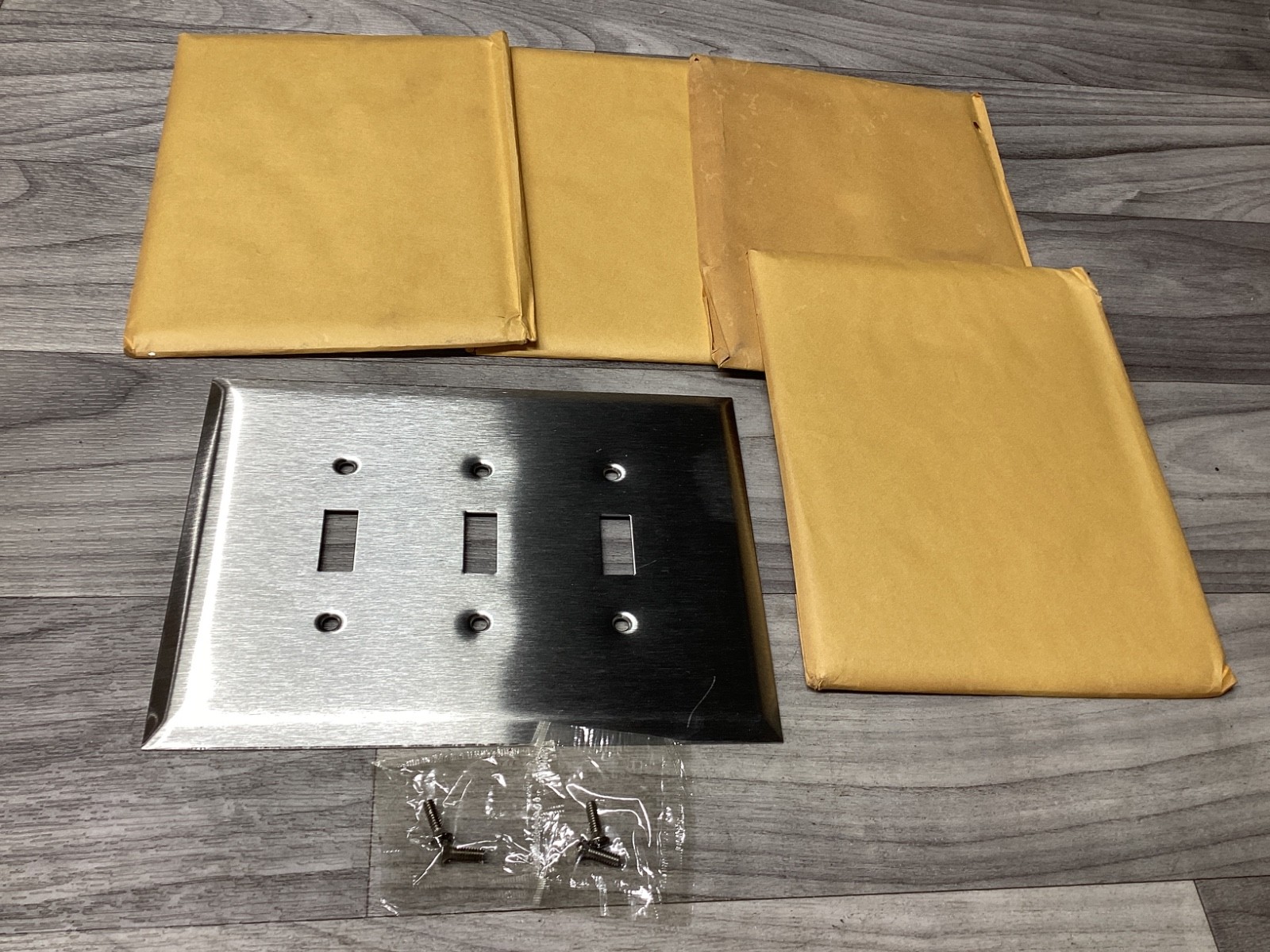 (Lot of 5) Mulberry 93873 3 Gang Toggle Switch STAINLESS STEEL #119B103PR2