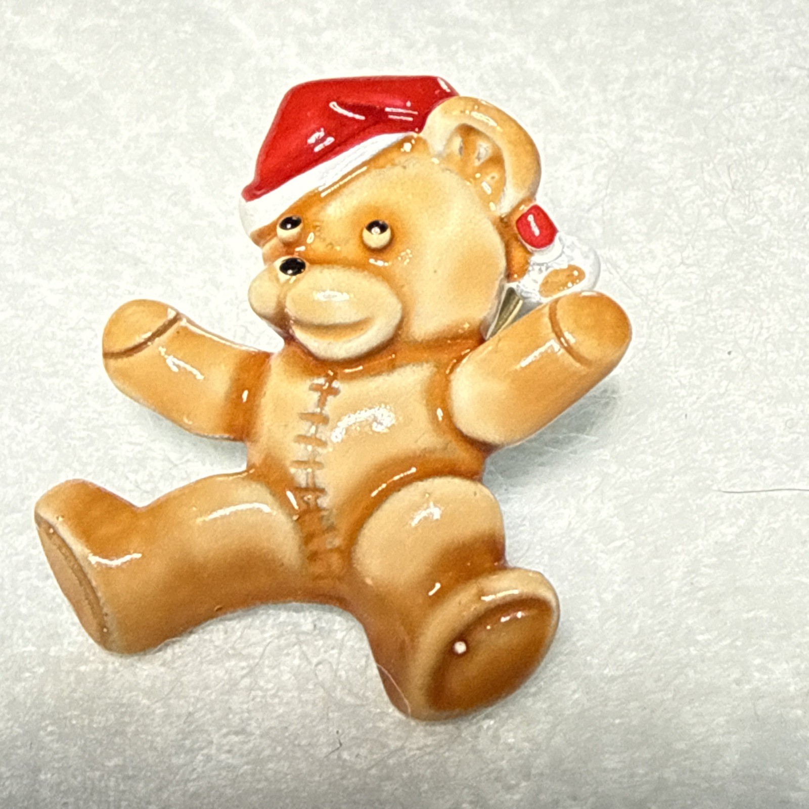 Little Metal Santa Teddy Bear Pin #113