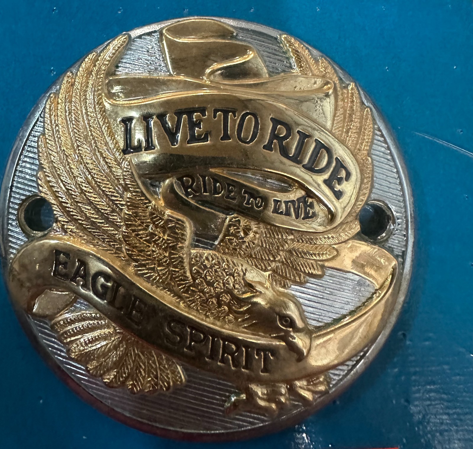 Chrome and gold point cover 1970-1998 Big Twin Harley Davidson 3503