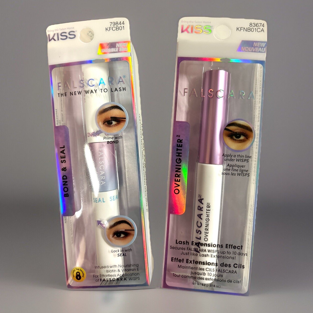 Kiss Falscara Duo BOND & SEAL (BLK) & OVERNIGHTER Prime & Seal Falscara Lashes