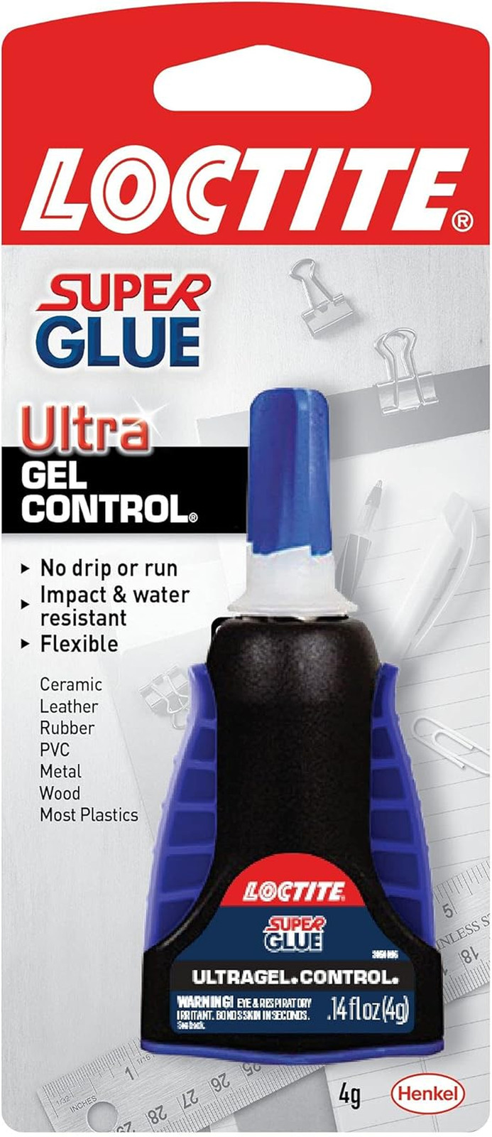 Loctite Super Glue Ultra Gel Control, Clear 1 Pack - Superglue Quick Dry