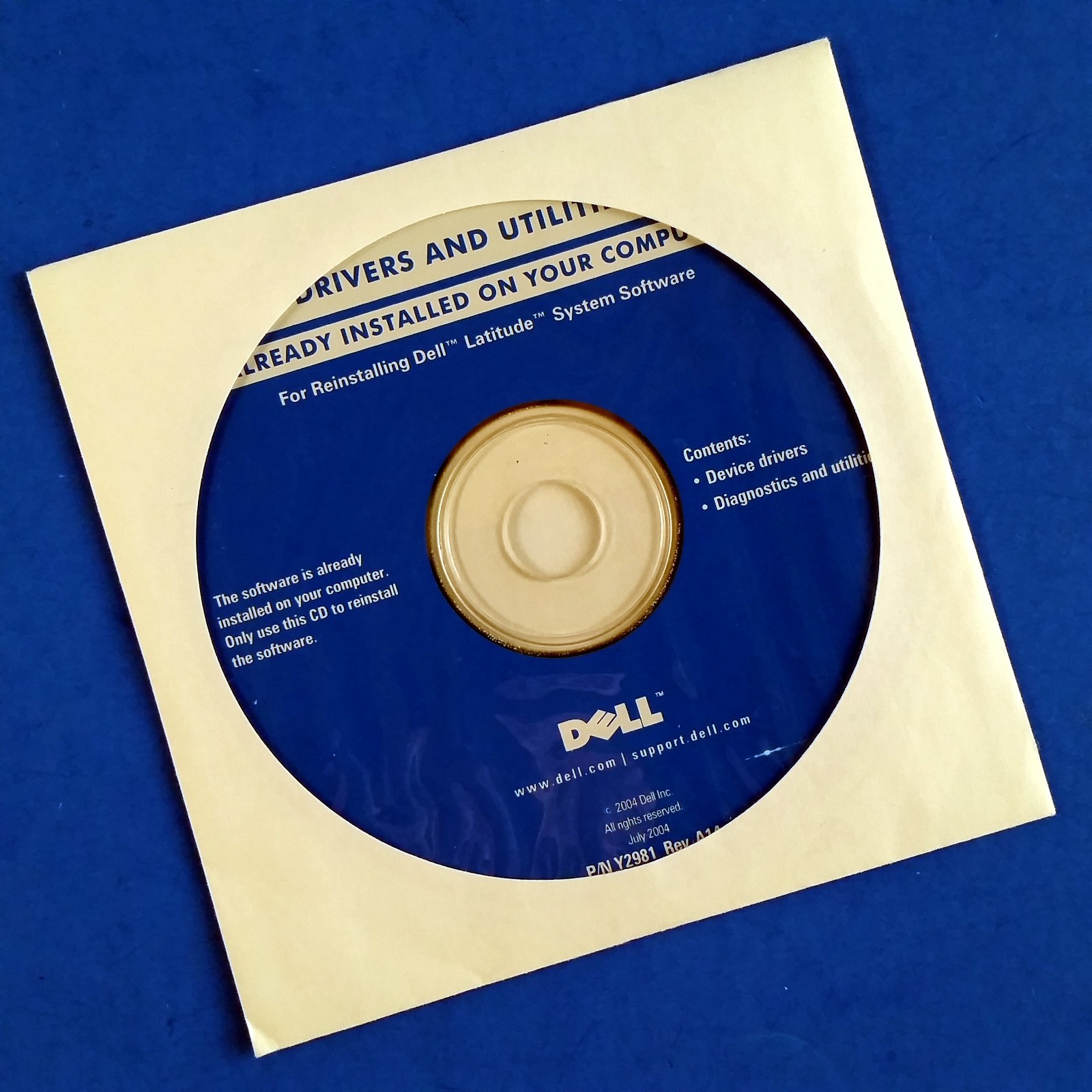 Dell Latitude D600 D800 System Software Reinstallation CD-ROM Drivers Diagnostic