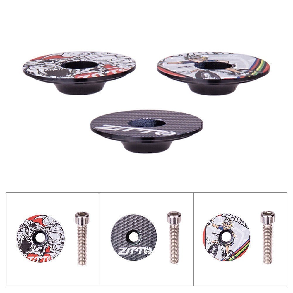 ZTTO MTB Bicycle Headset Stem Cap 1-1/8" Fork Top Cover Printing Cap Headsets