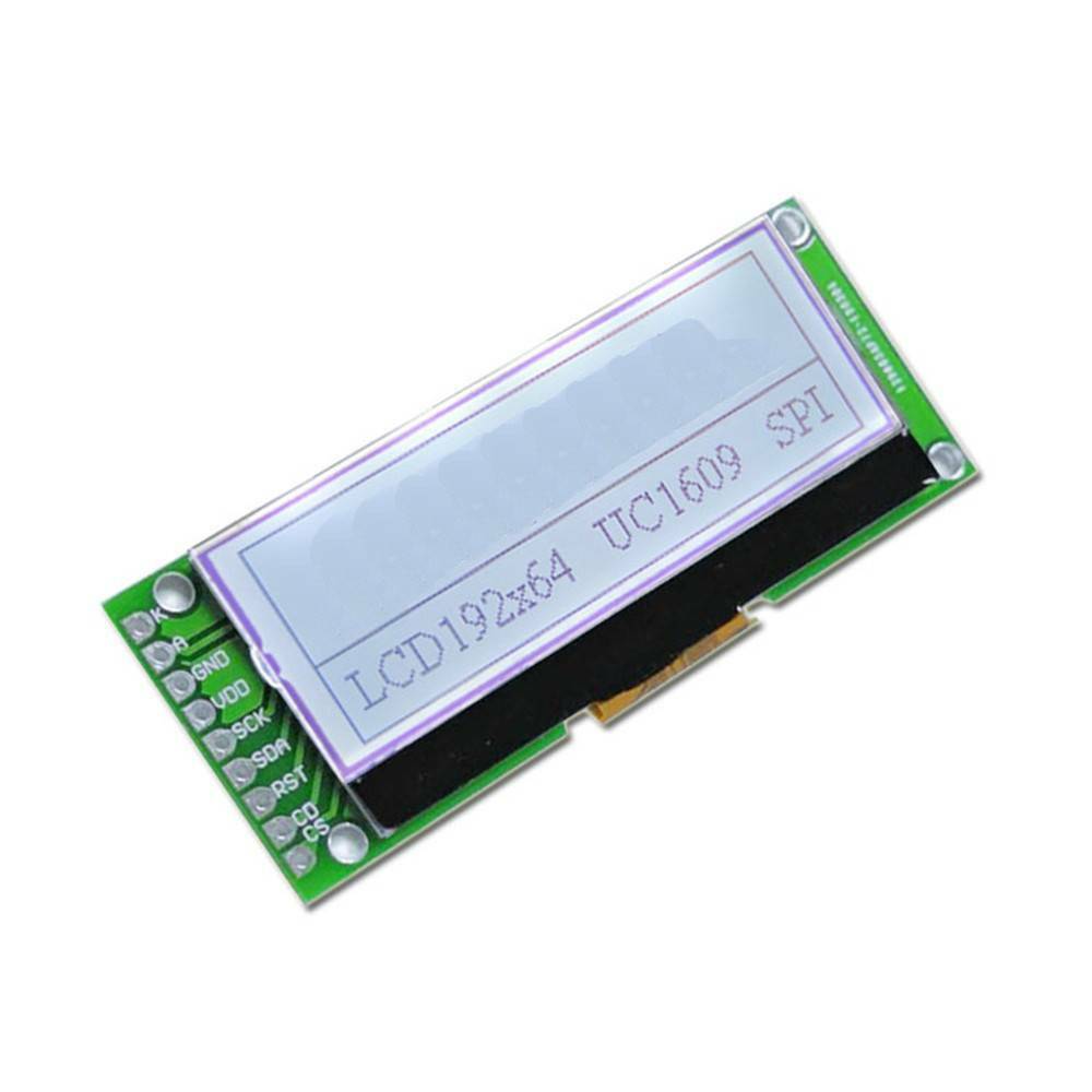 White 2" 192x64 Graphic LCD Display Module UC1609 SPI 3V