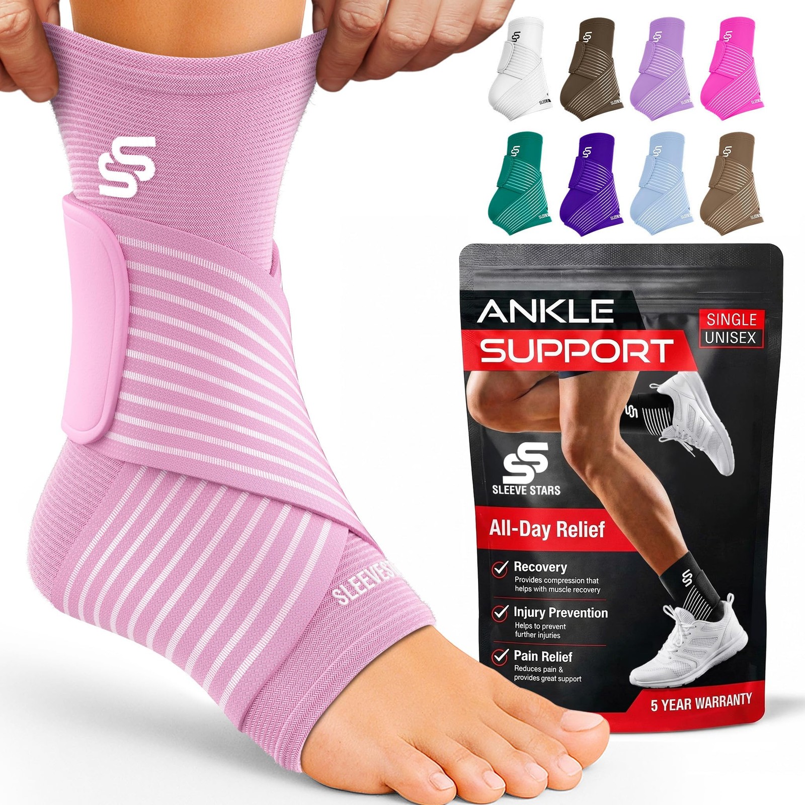 Sleeve Stars Ankle Brace for Women & Men, Ankle Wrap for Sprained Ankle