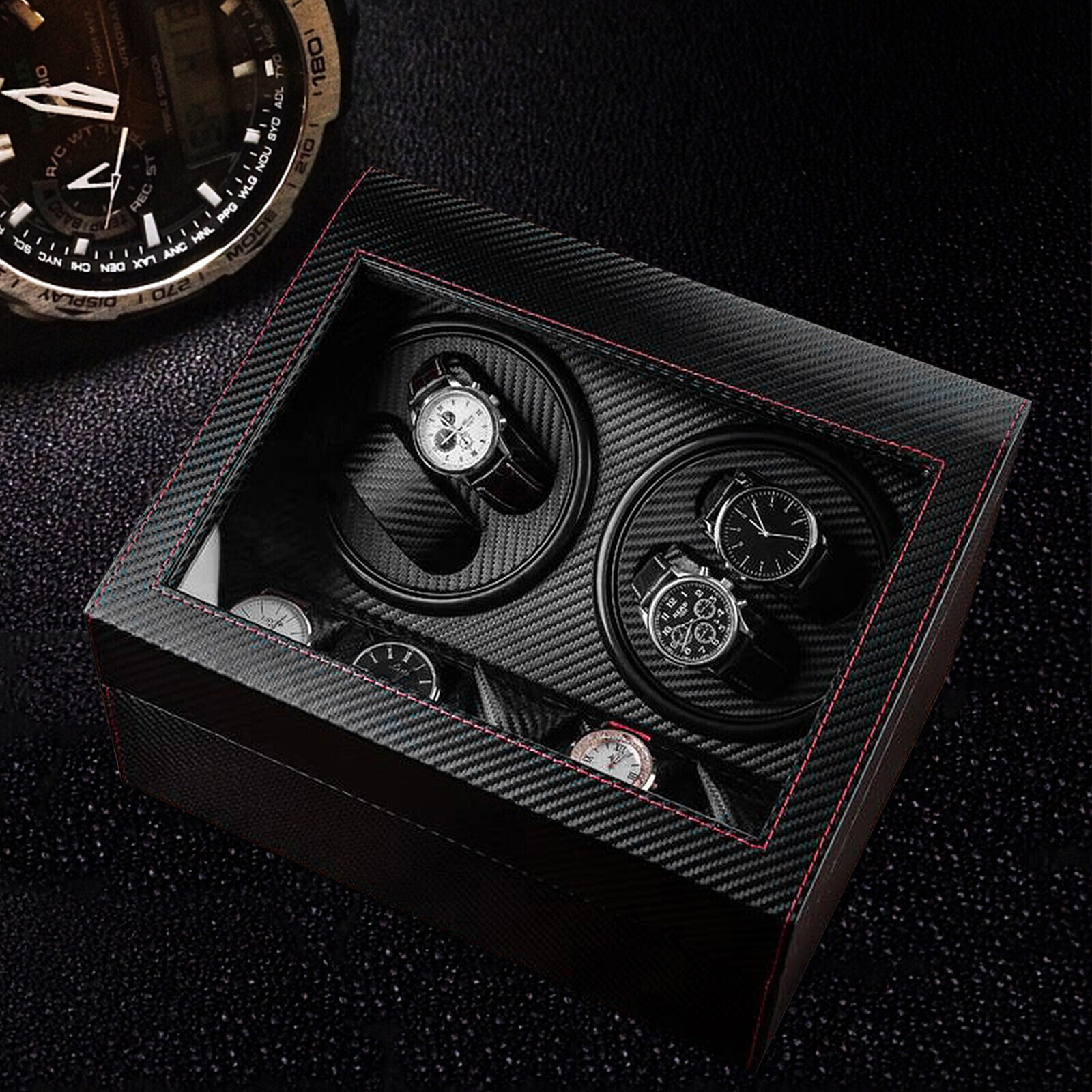 4+6 Automatic Rotation Watch Winder Box Storage Case Self Winding Display Box