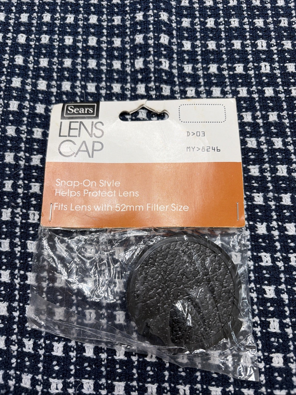 Vintage Sears 52mm Camera Lens Front Cap Plastic Snap On Style New In Packaging