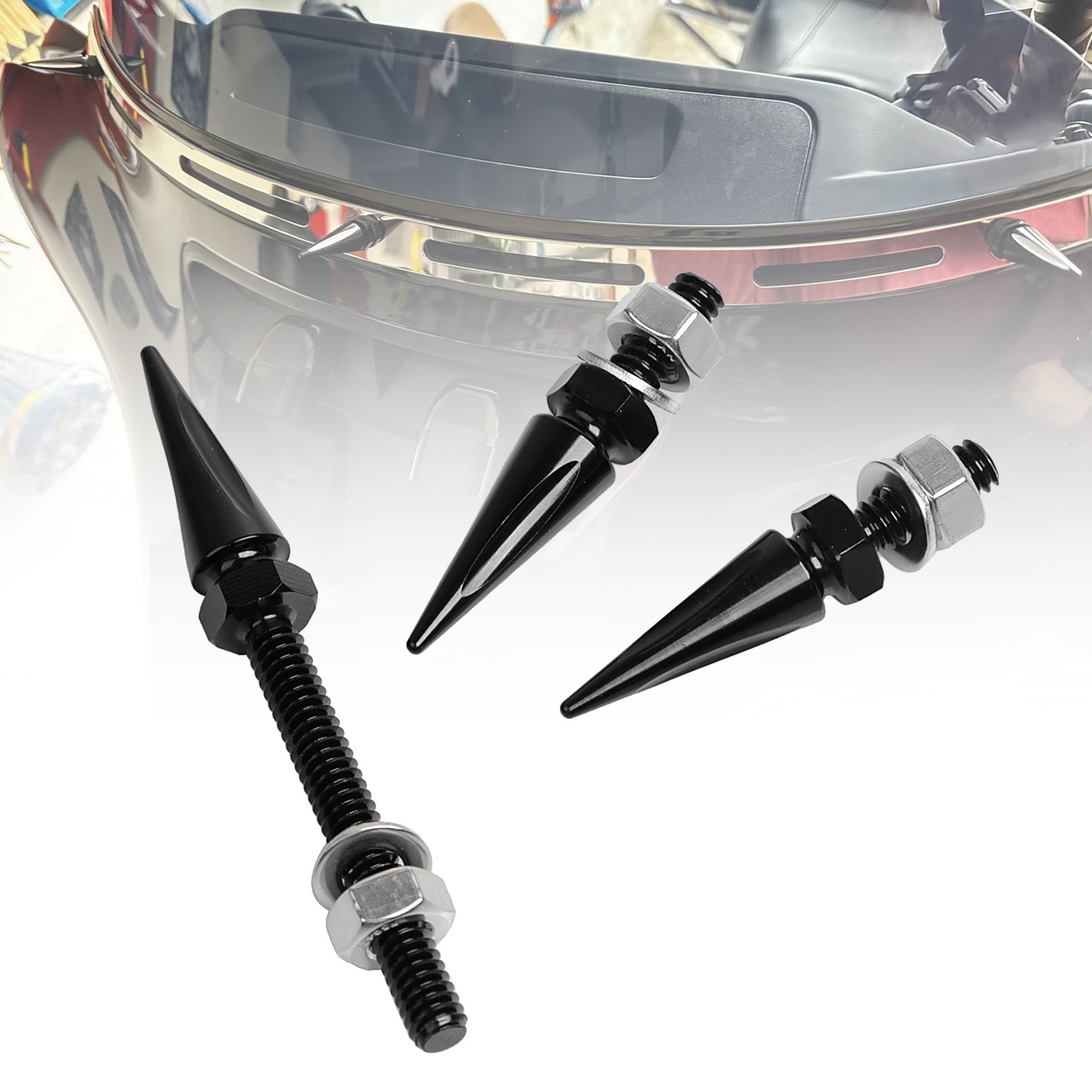CNC Aluminum Windshield Spike Bolts For Harley Electra Tri Glide Standard FLHT