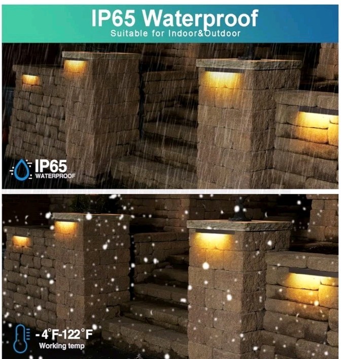 6 Pack LED Hardscape Paver Lighting 12in 5W 2700K 12V Retaining Wall Deck Light