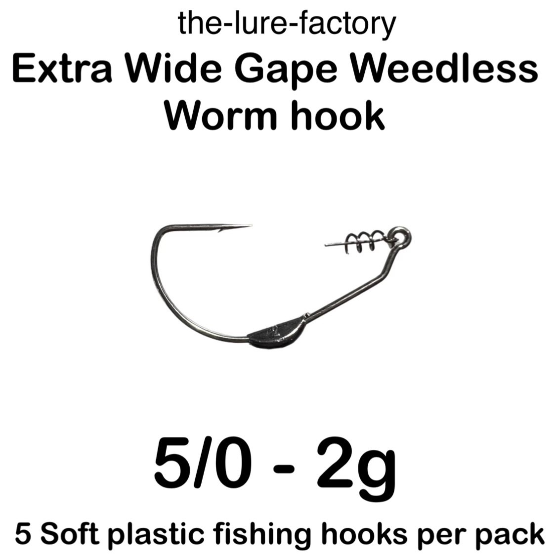 5/0 WEIGHTED EXTRA WIDE WEEDLESS WORM HOOK owner beast shape