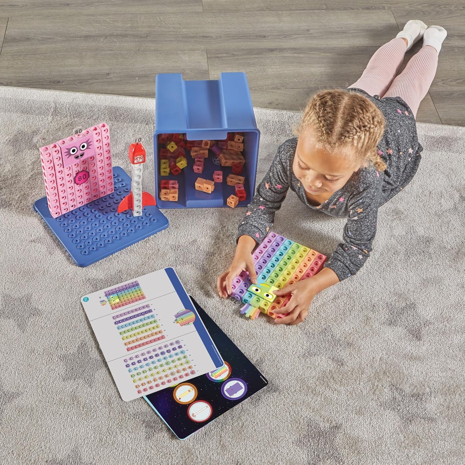 hand2mind Numberblocks Heroes with Zeroes MathLink Cubes Activity Set,...