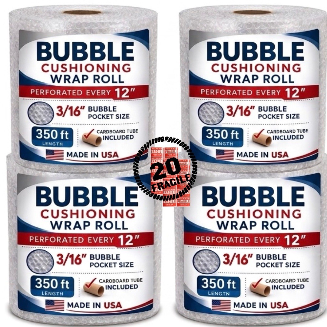 1400 ft. Bubble Cushioning Wrap 3/16" Perforated Every 12" width 12" (2x 700 Ft)