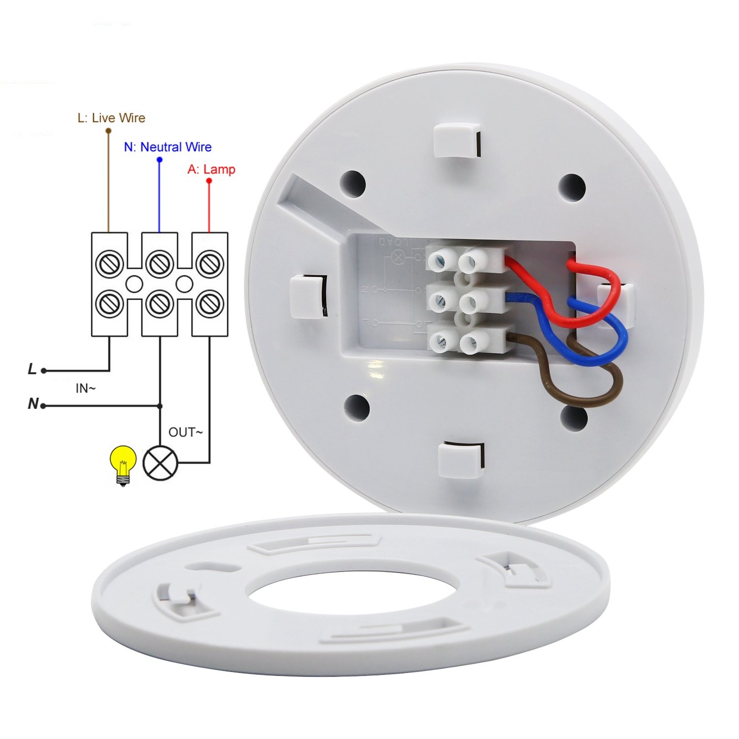 Sensky 360 Degree Ceiling Mount Occupancy Sensor, 110-240V PIR Motion White