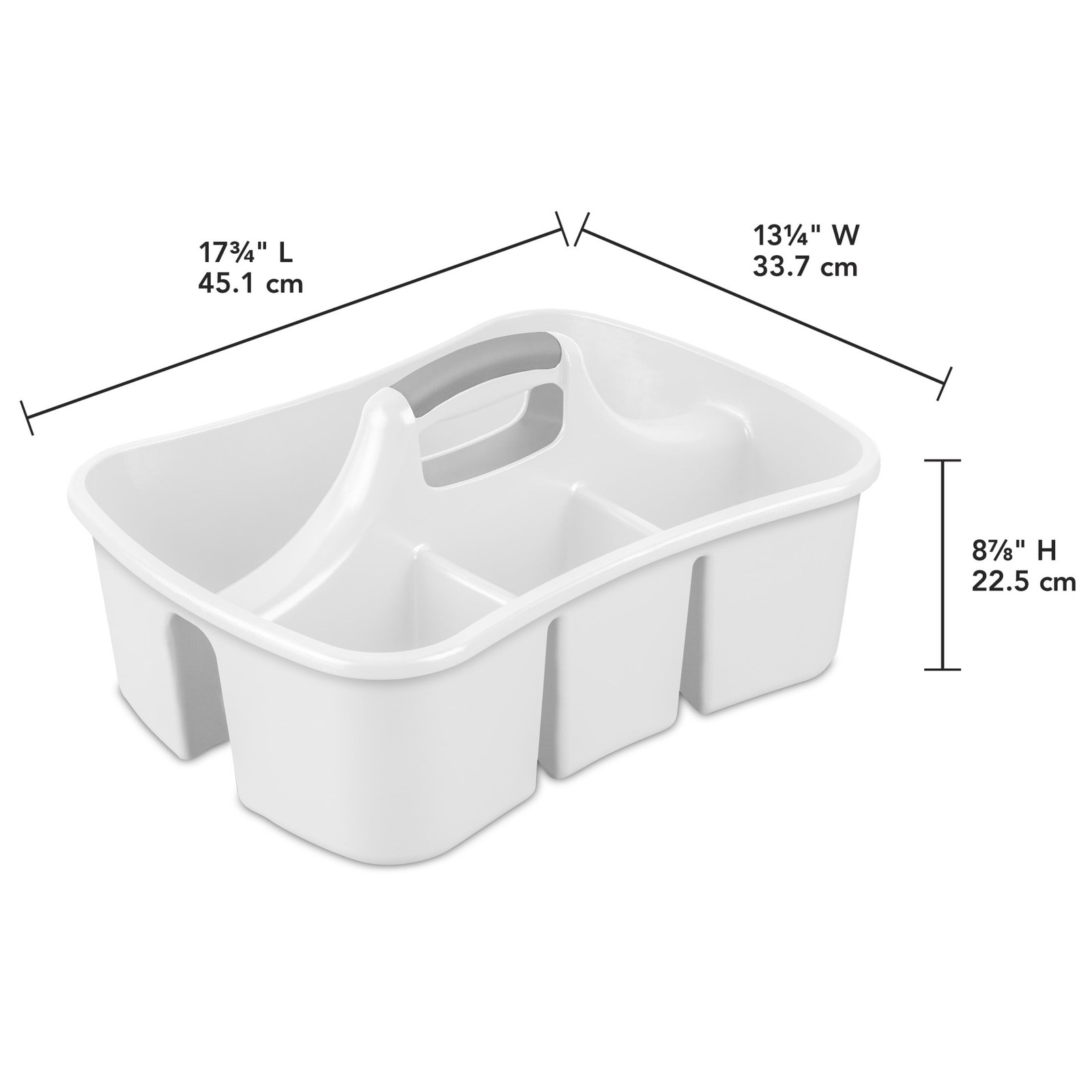Divided Ultra™ Caddy, Easy Carry, Handy Plastic Utility Storage, White