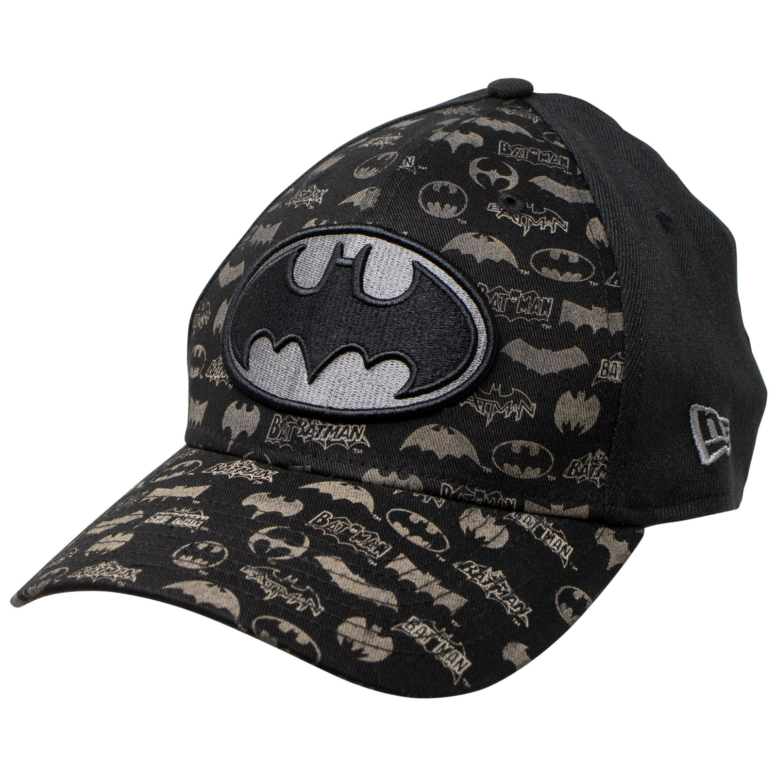 Batman New Era Laser Etched All Over Logos 39Thirty Hat Black