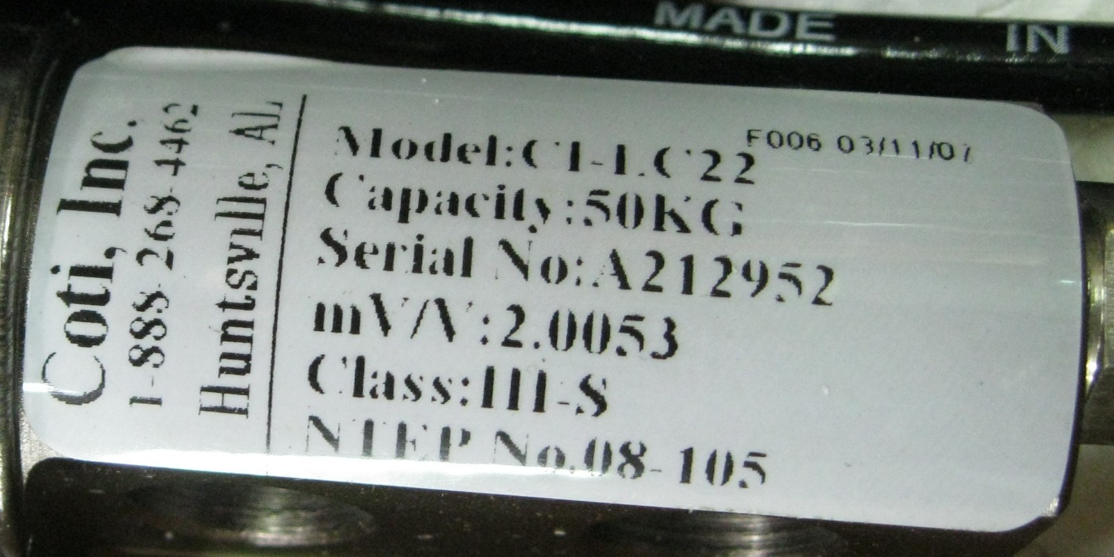 Coti inc. Load Cell CI-LC22 50KG