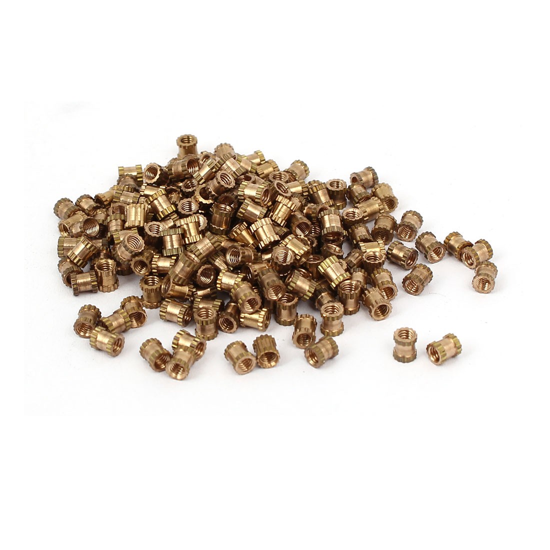 M2.5 x 0.45mm Female Brass Knurled Threaded Insert Embedment Nut 200sets