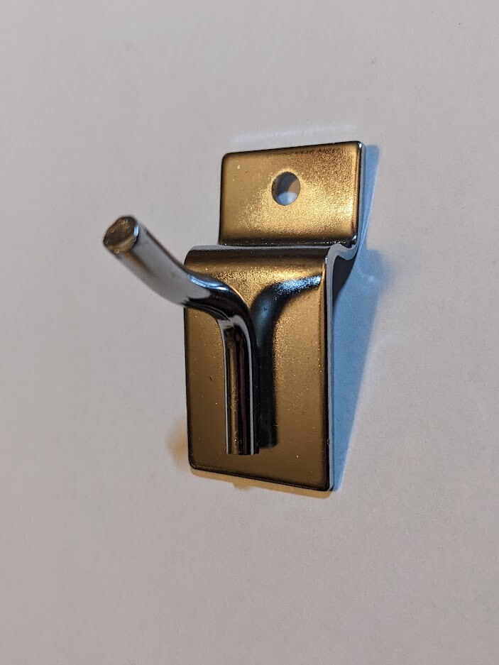 New 1" Chrome Slatwall Hangers Hooks Box of 50