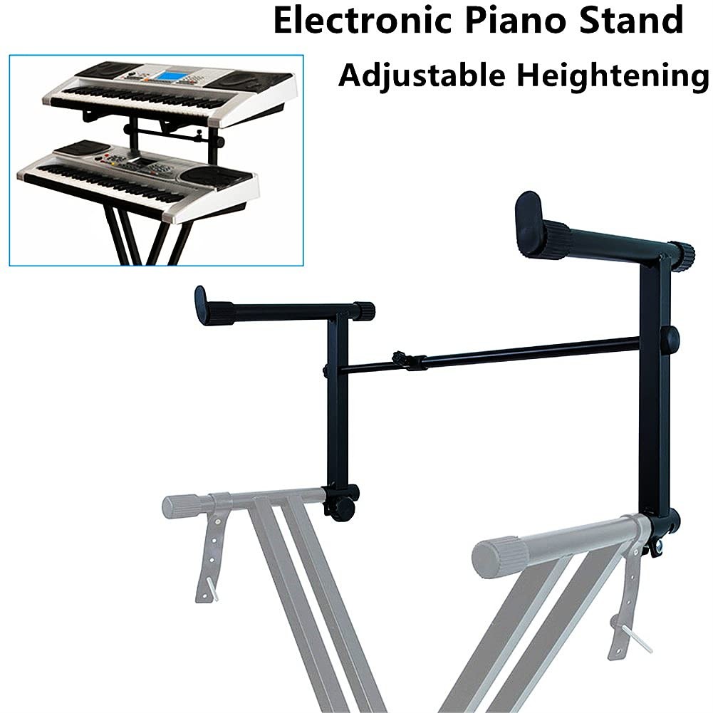 2 Tier Keyboard Stand Attachment Adjustable Electric Digital Piano Stand for ...