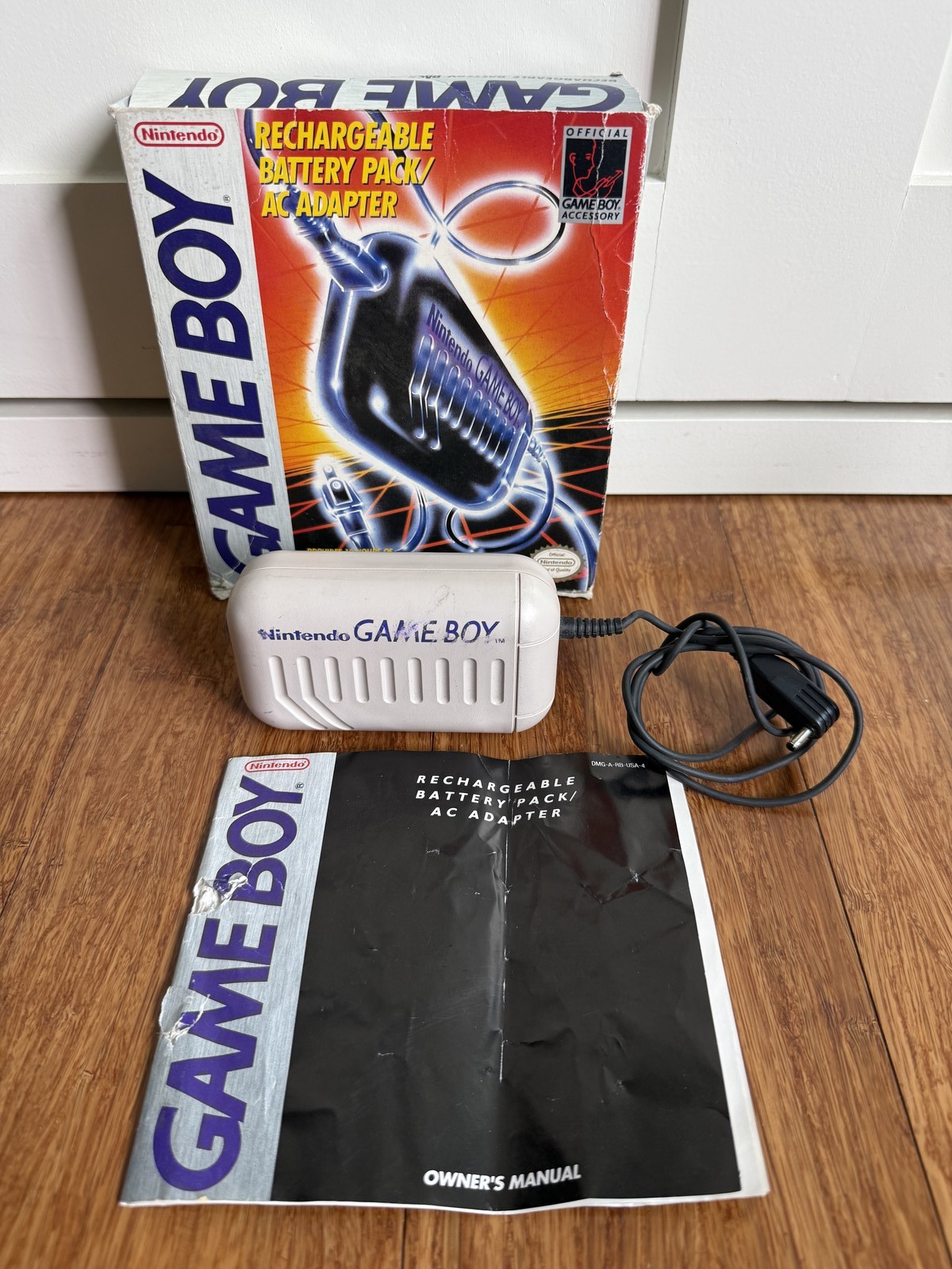 Game Boy Rechargeable Battery Pack AC Adapter DMG-03 • Box & Manual • No Cord