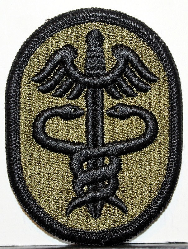 US Army Medical Command OD Fatigue Subdued Insignia Badge Crest Emblem Patch