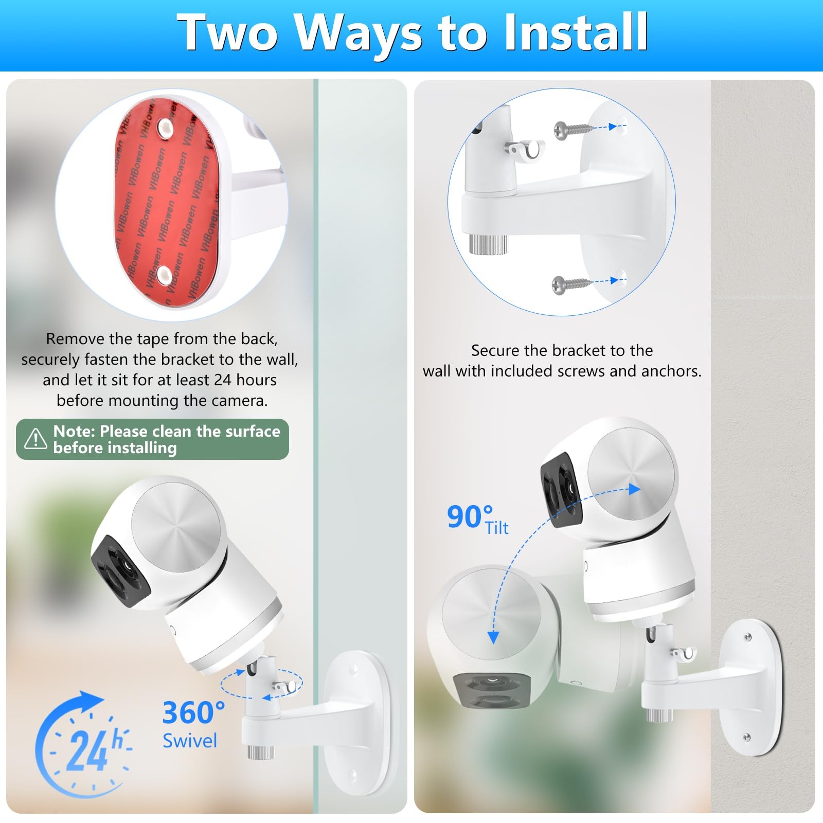wochel Security Camera Mount for eufy Indoor Cam S350, Adjustable Baby White