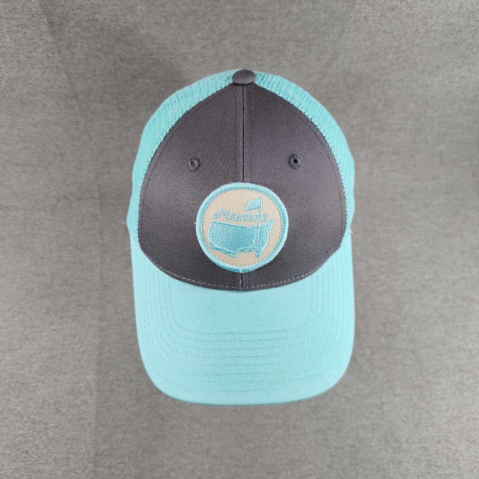 Masters American Needle Blue Logo Patch Mesh Trucker Snapback Cap Hat